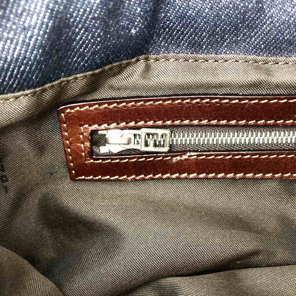 FENDI フェンディ ハンドバッグ トートバッグ デニム レザー ネイビー