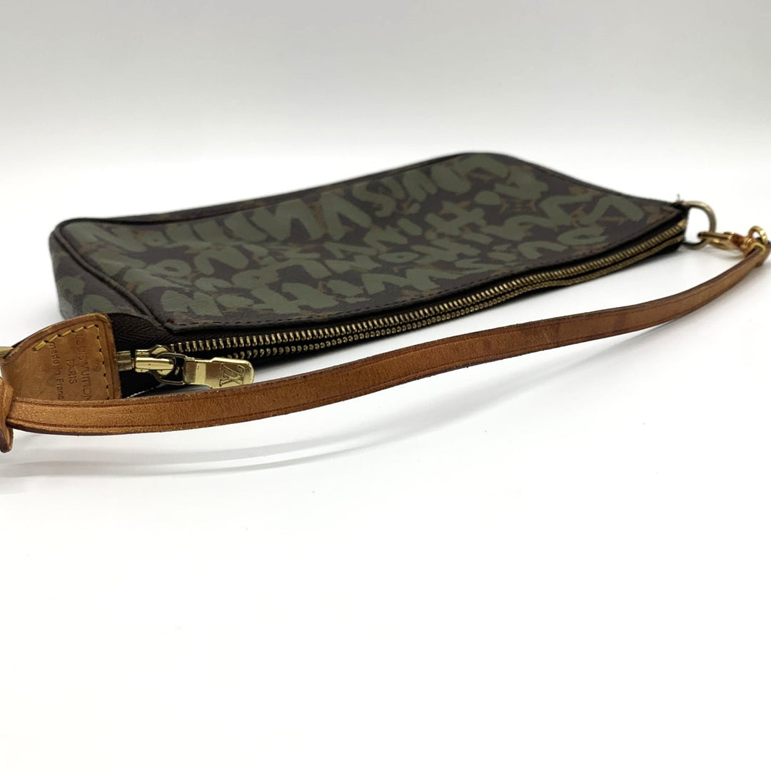 LOUIS VUITTON ルイ・ヴィトン グラフィティ ポシェット アクセソワール M92191 ポーチ モノグラムキャンバス ブラウン カーキ