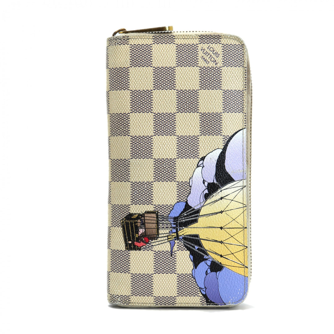 LOUIS VUITTON ルイ・ヴィトン イリュストレ ジッピーウォレット 気球プリント 2011年限定モデル N63006 長財布 ダミエアズールキャンバス ホワイト レディース