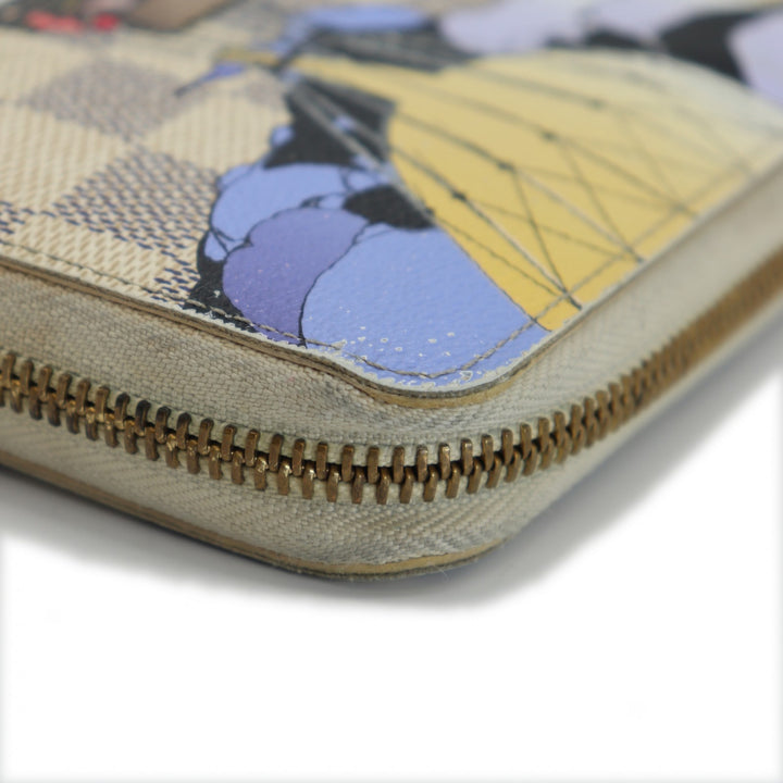 LOUIS VUITTON ルイ・ヴィトン イリュストレ ジッピーウォレット 気球プリント 2011年限定モデル N63006 長財布 ダミエアズールキャンバス ホワイト レディース
