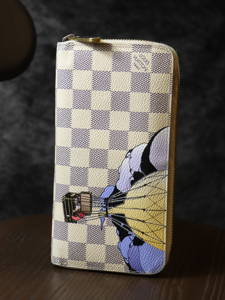 LOUIS VUITTON ルイ・ヴィトン イリュストレ ジッピーウォレット 気球プリント 2011年限定モデル N63006 長財布 ダミエアズールキャンバス ホワイト レディース