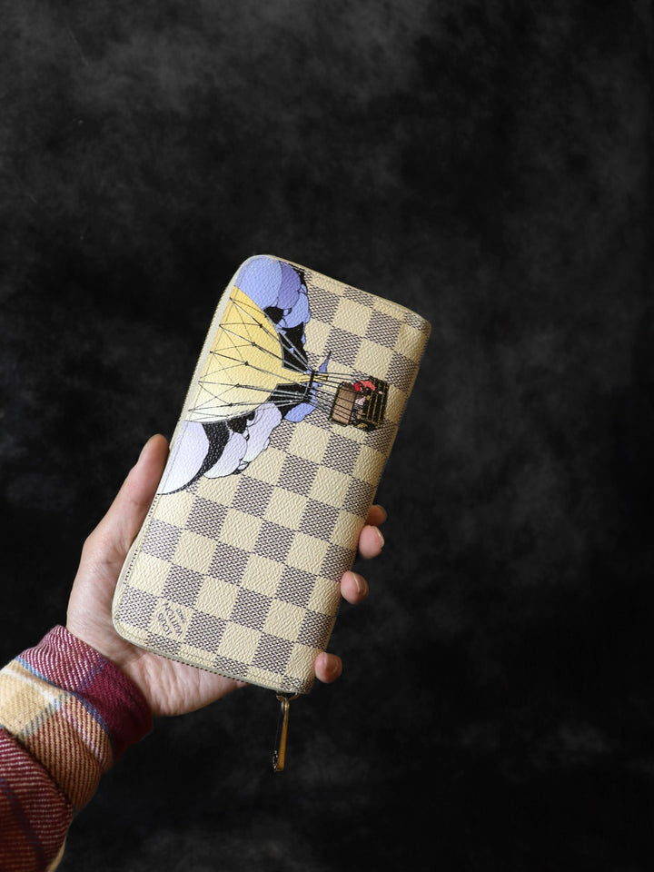 LOUIS VUITTON ルイ・ヴィトン イリュストレ ジッピーウォレット 気球プリント 2011年限定モデル N63006 長財布 ダミエアズールキャンバス ホワイト レディース