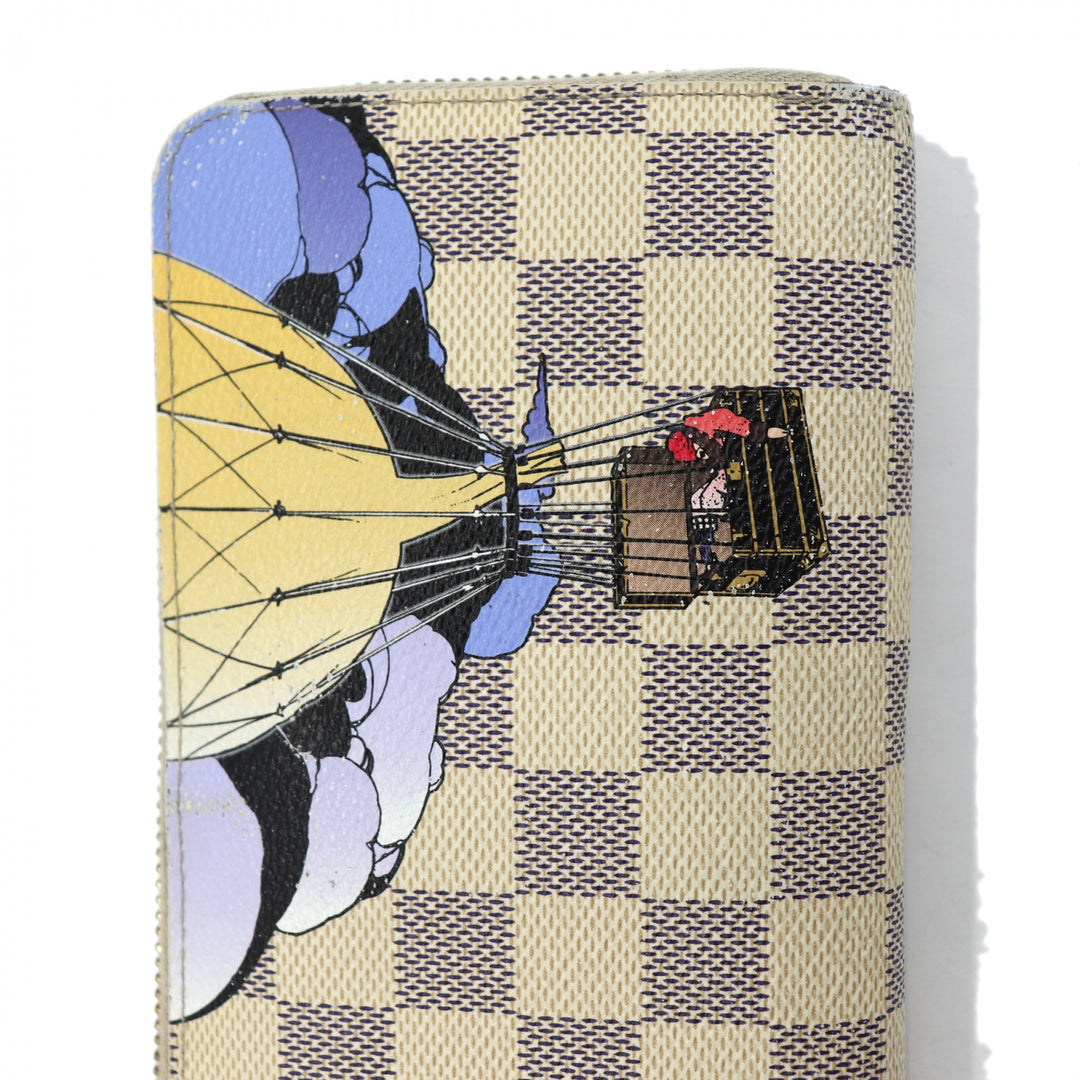 LOUIS VUITTON ルイ・ヴィトン イリュストレ ジッピーウォレット 気球プリント 2011年限定モデル N63006 長財布 ダミエアズールキャンバス ホワイト レディース