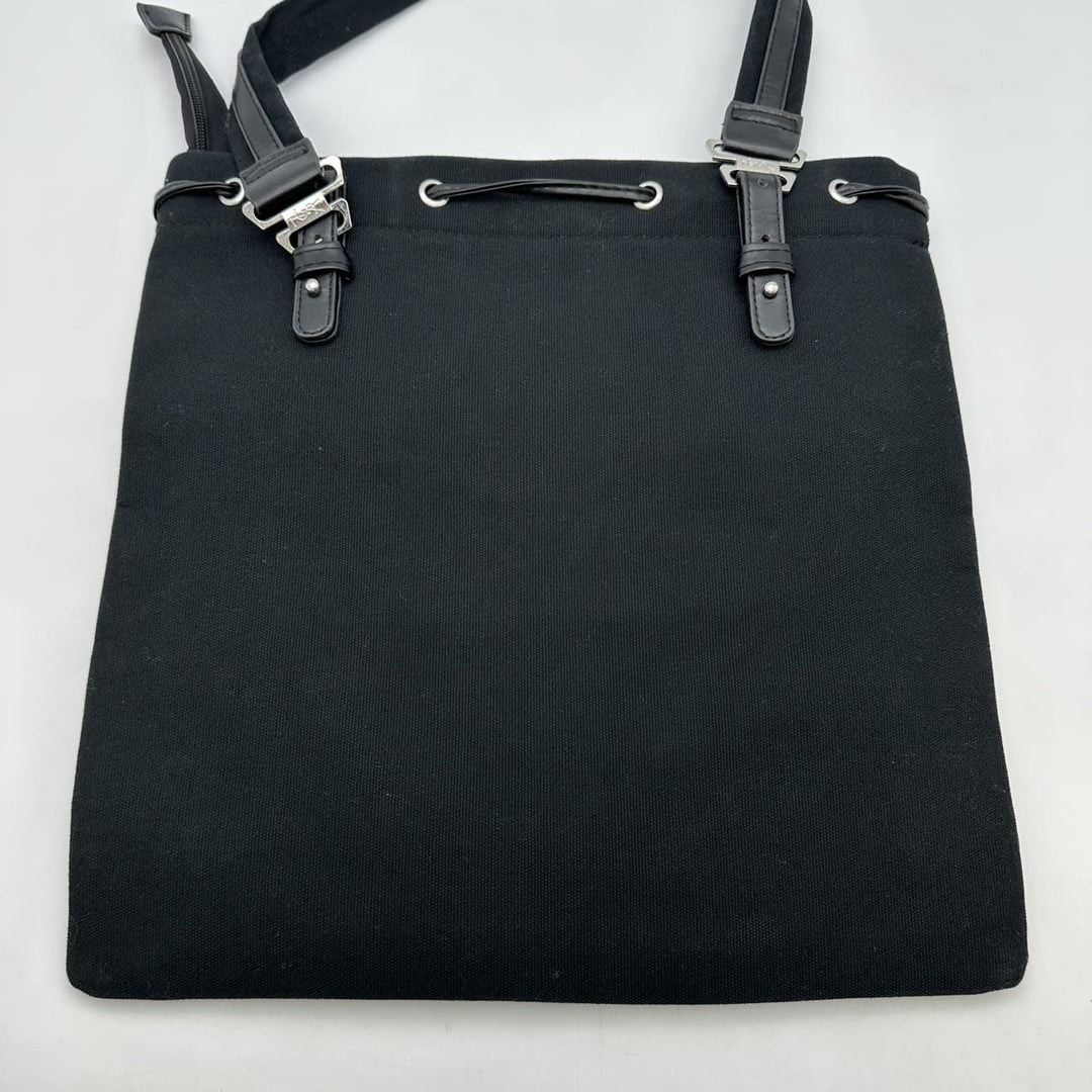 SAINT LAURENT サンローラン ハンドバッグ トートバッグ ロゴ キャンバス レザー ブラック ゴールド ノベルティ