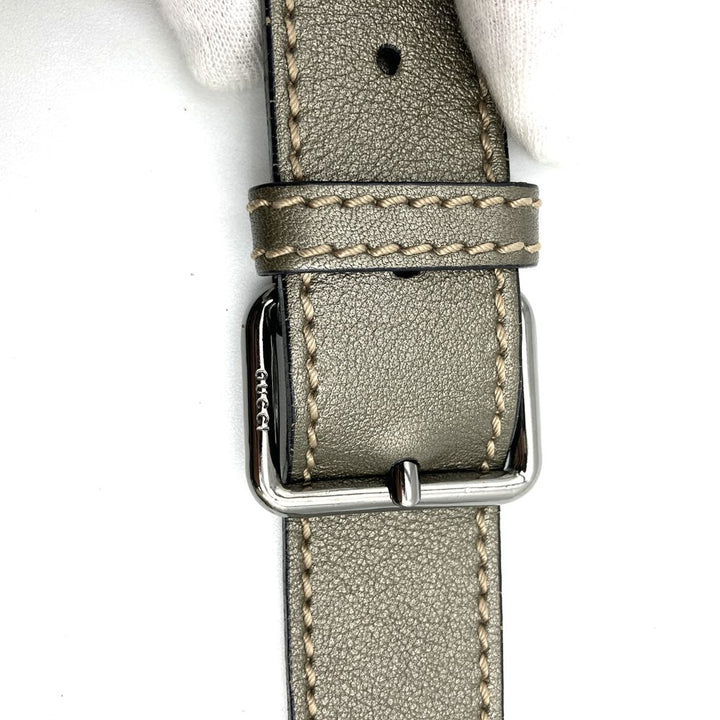 GUCCI グッチ 201732 ショルダーバッグ GGインプリメ 斜め掛け ブラウン メタリック PVC