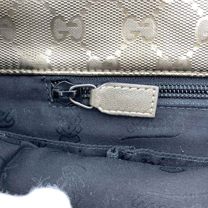 GUCCI グッチ 201732 ショルダーバッグ GGインプリメ 斜め掛け ブラウン メタリック PVC