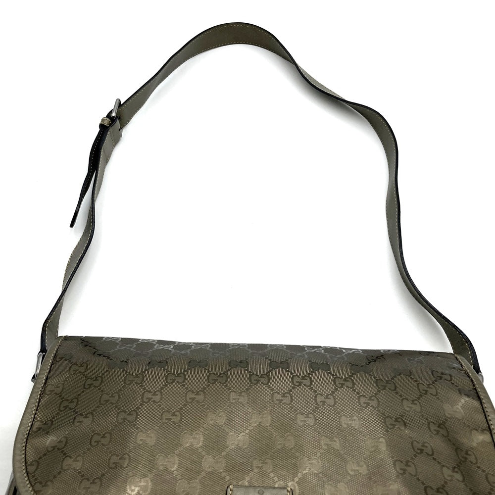 GUCCI グッチ 201732 ショルダーバッグ GGインプリメ 斜め掛け ブラウン メタリック PVC