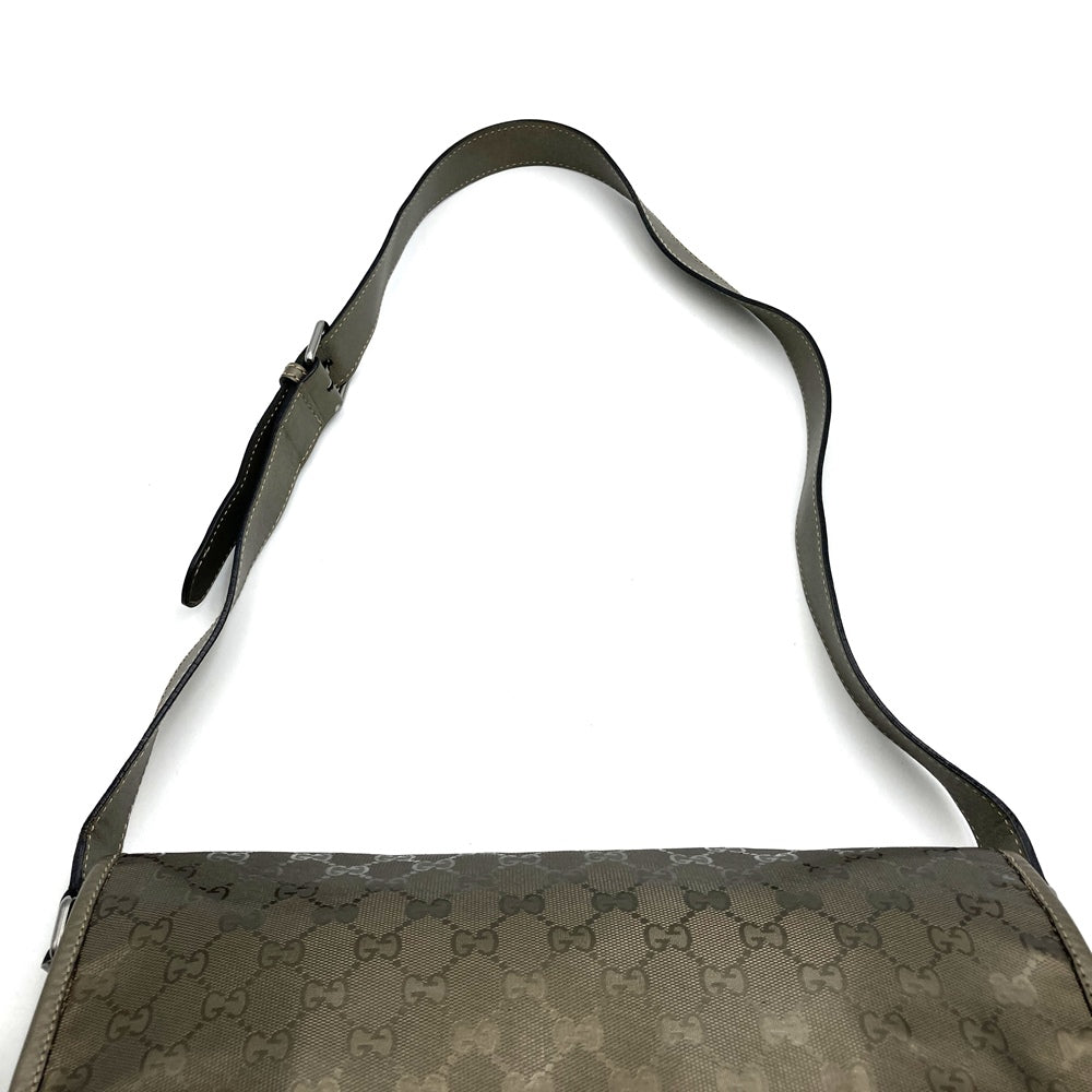 GUCCI グッチ 201732 ショルダーバッグ GGインプリメ 斜め掛け ブラウン メタリック PVC