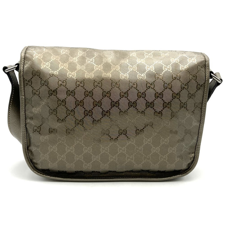 GUCCI グッチ 201732 ショルダーバッグ GGインプリメ 斜め掛け ブラウン メタリック PVC