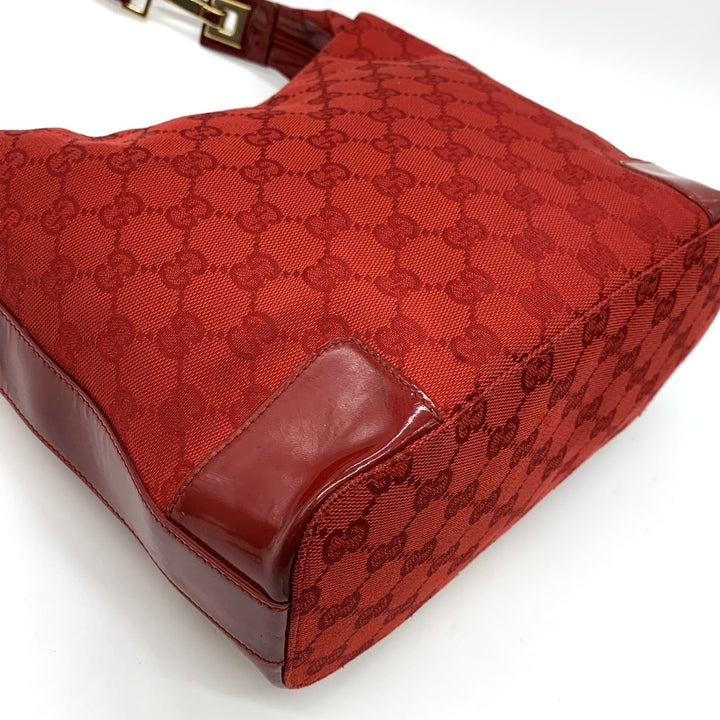 GUCCI グッチ 001 4204 ショルダーバッグ GGキャンバス レザー レッド