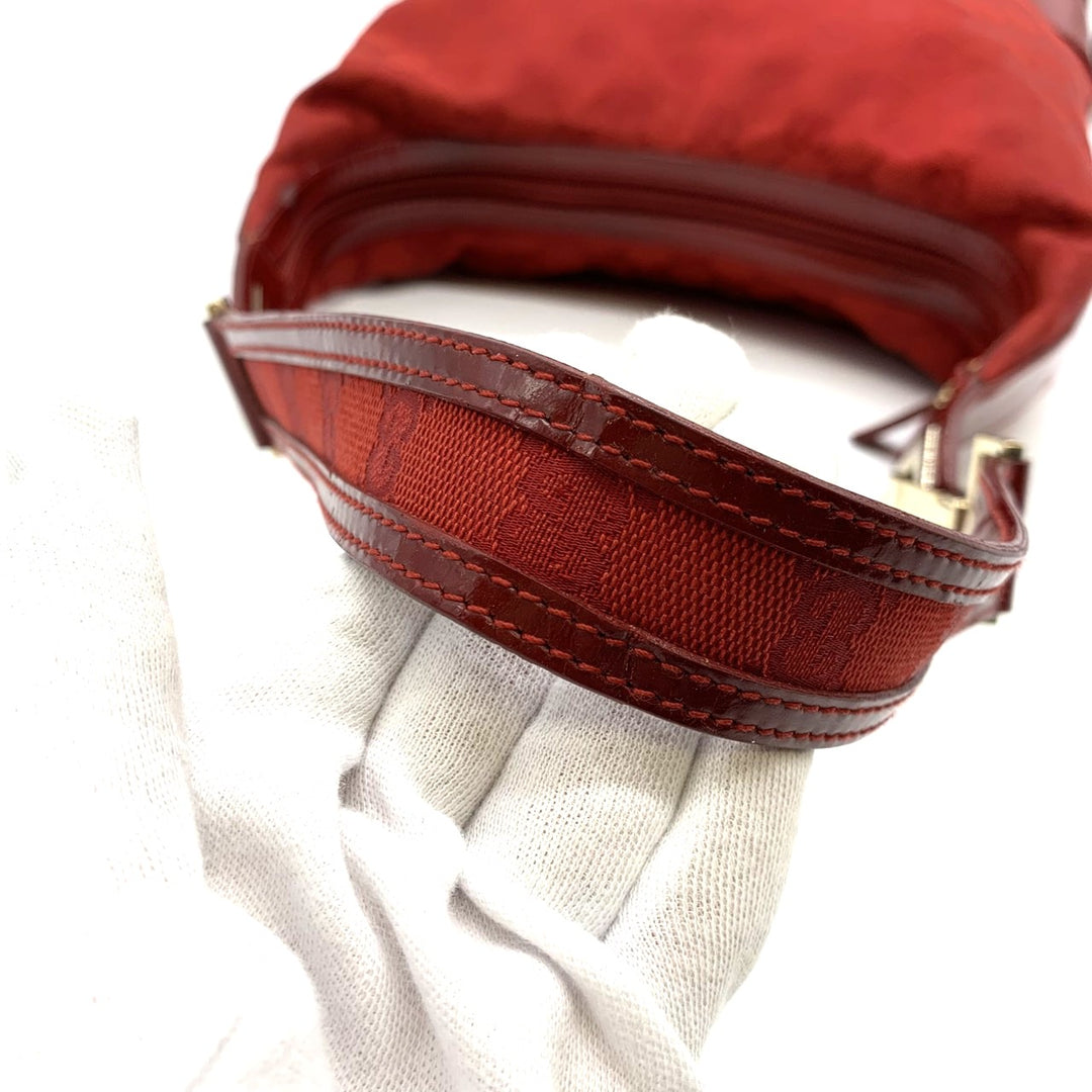 GUCCI グッチ 001 4204 ショルダーバッグ GGキャンバス レザー レッド