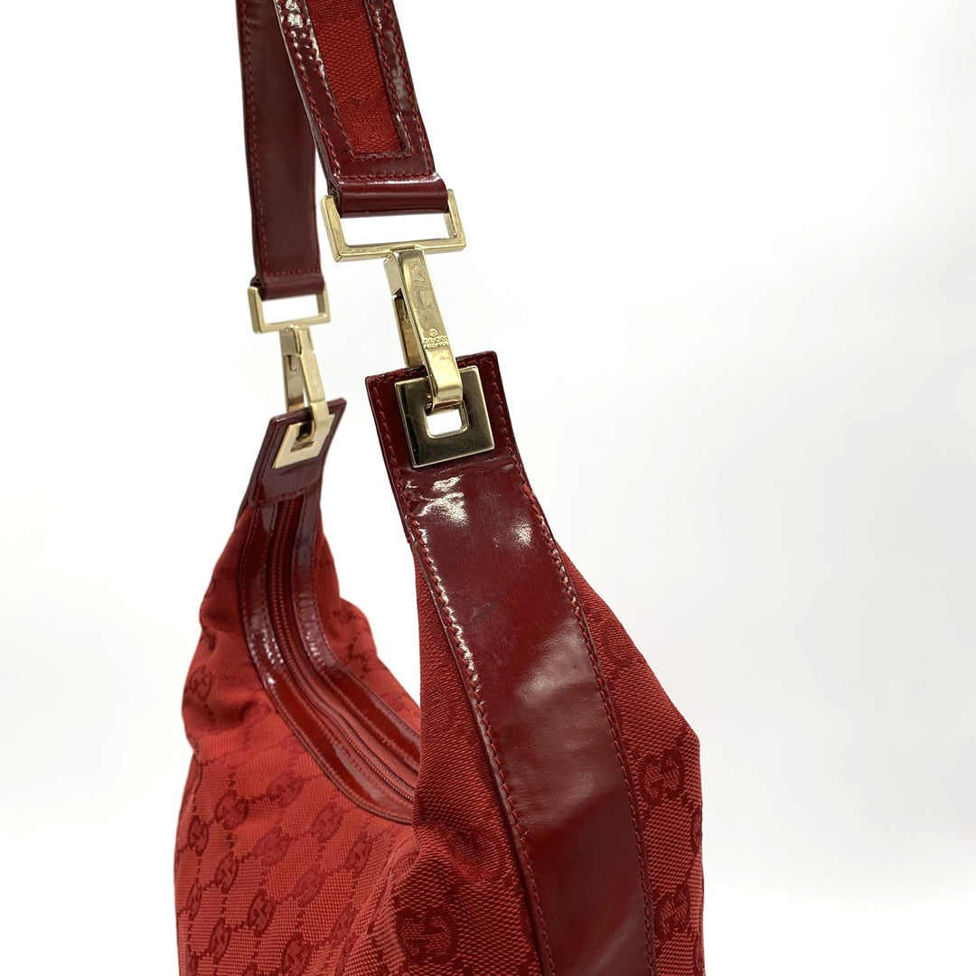 GUCCI グッチ 001 4204 ショルダーバッグ GGキャンバス レザー レッド