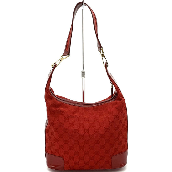 GUCCI グッチ 001 4204 ショルダーバッグ GGキャンバス レザー レッド