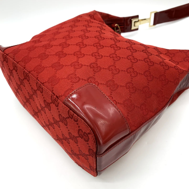 GUCCI グッチ 001 4204 ショルダーバッグ GGキャンバス レザー レッド