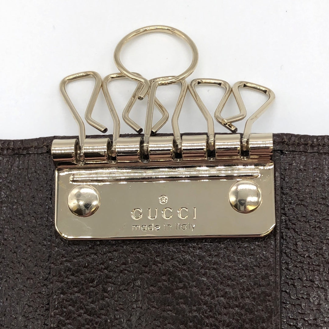 GUCCI グッチ 181673 キーケース ブラウン GGキャンバス/レザー シェリーライン