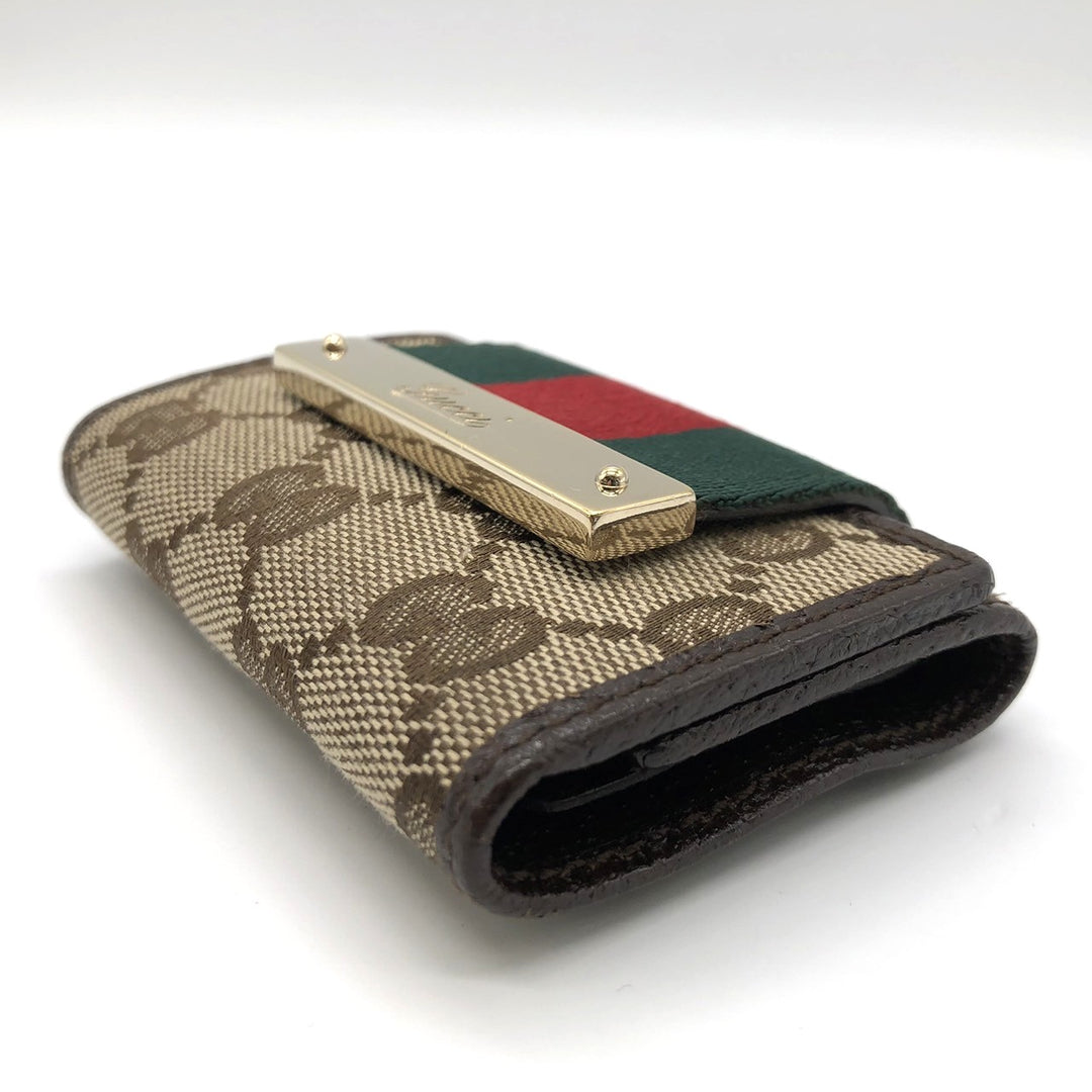 GUCCI グッチ 181673 キーケース ブラウン GGキャンバス/レザー シェリーライン