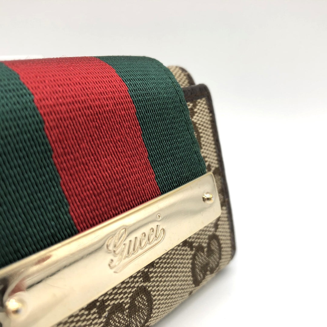 GUCCI グッチ 181673 キーケース ブラウン GGキャンバス/レザー シェリーライン