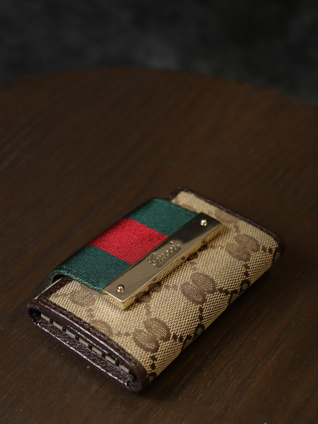 GUCCI グッチ 181673 キーケース ブラウン GGキャンバス/レザー シェリーライン