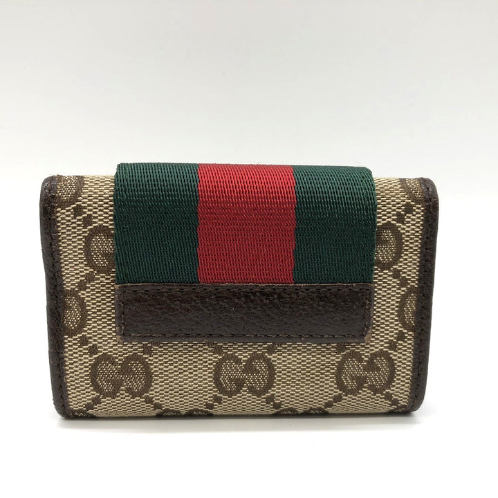 GUCCI グッチ 181673 キーケース ブラウン GGキャンバス/レザー シェリーライン
