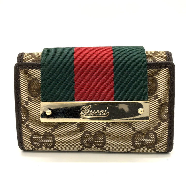 GUCCI グッチ 181673 キーケース ブラウン GGキャンバス/レザー シェリーライン