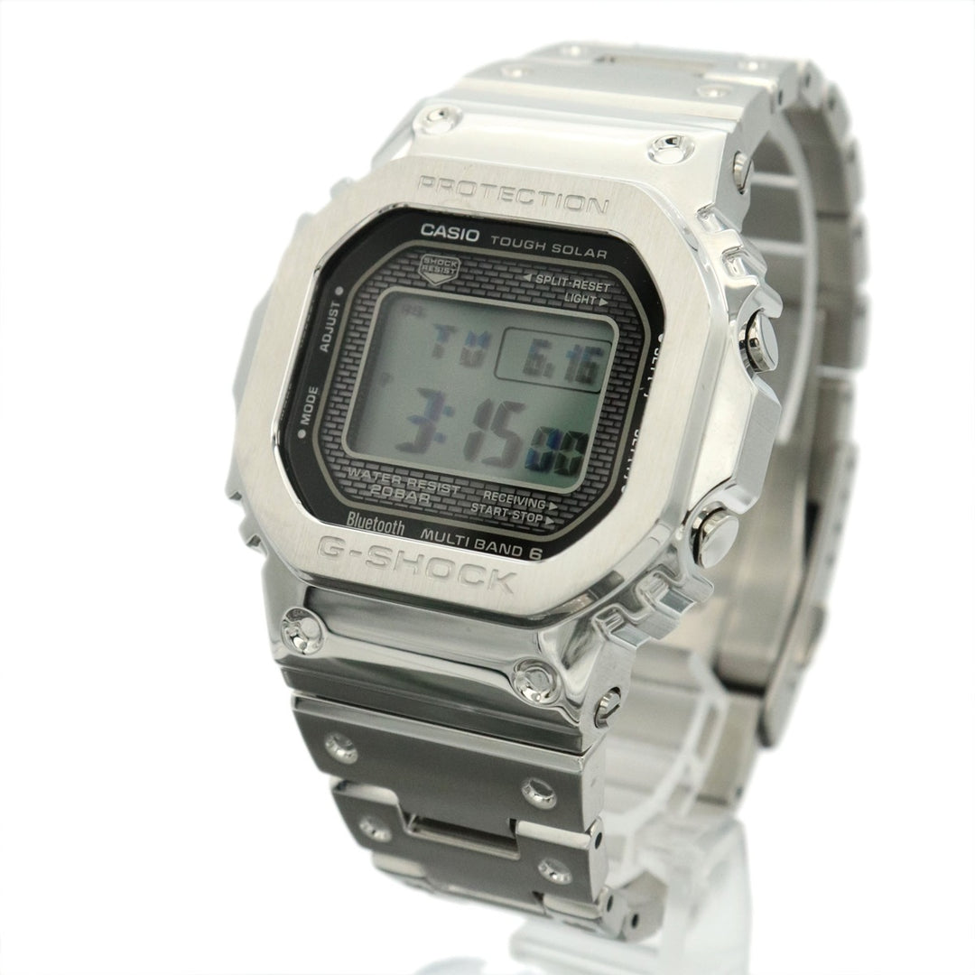 美品 CASIO カシオ G-SHOCK GショックGMW-B5000D-1JF フルメタル 腕時計 ソーラー電波 デジタル シルバー