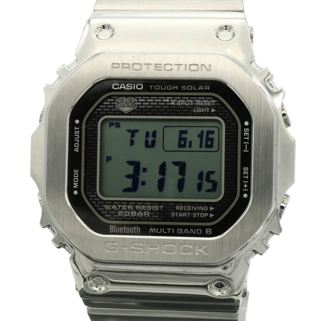 美品 CASIO カシオ G-SHOCK GショックGMW-B5000D-1JF フルメタル 腕時計 ソーラー電波 デジタル シルバー