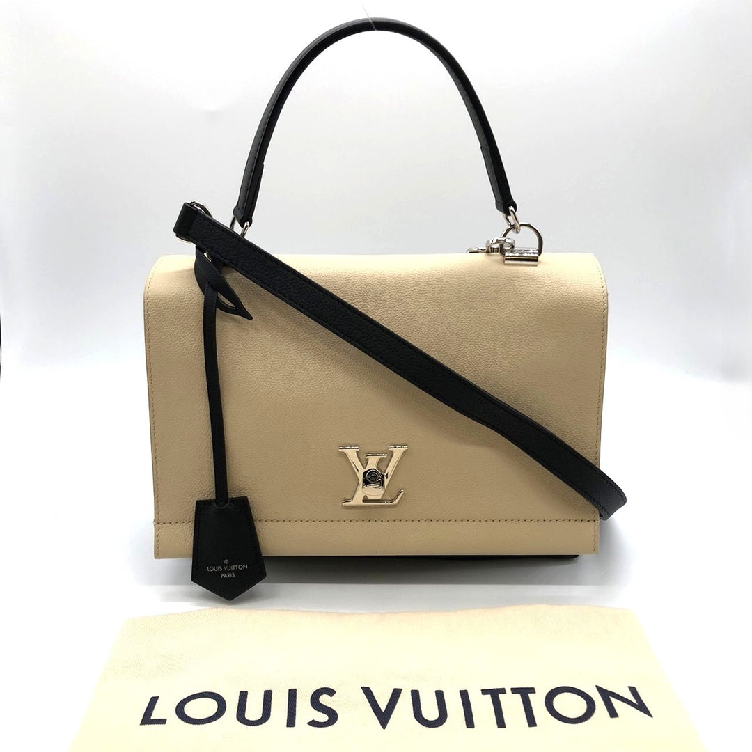 LOUIS VUITTON ルイ・ヴィトン ロックミー2 M50252 ハンドバッグ ショルダーバッグ 2way カーフレザー ベージュ/ブラック バイカラー