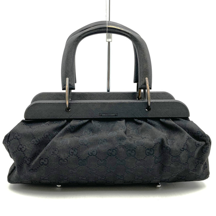 GUCCI グッチ 112683 GGキャンバス ハンドバッグ ウッド ブラック