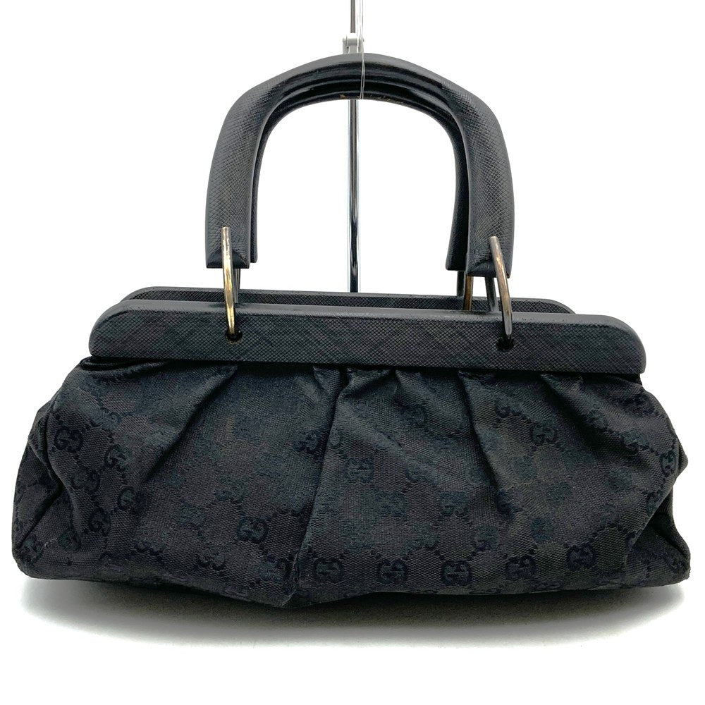 GUCCI グッチ 112683 GGキャンバス ハンドバッグ ウッド ブラック
