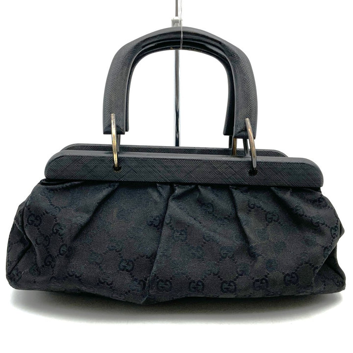 GUCCI グッチ 112683 GGキャンバス ハンドバッグ ウッド ブラック