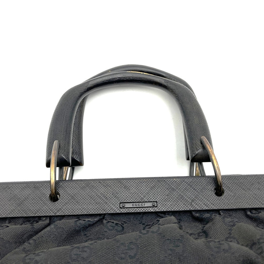 GUCCI グッチ 112683 GGキャンバス ハンドバッグ ウッド ブラック