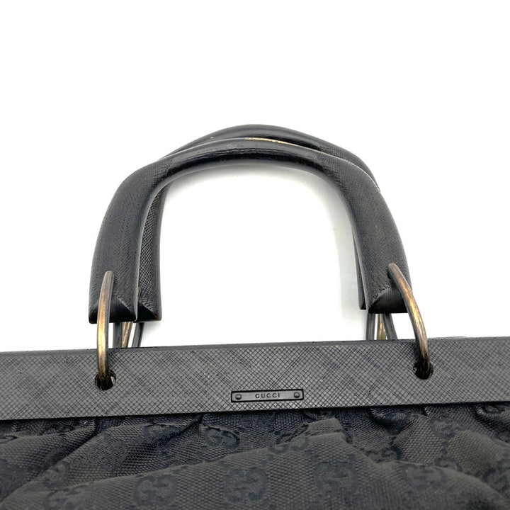 GUCCI グッチ 112683 GGキャンバス ハンドバッグ ウッド ブラック