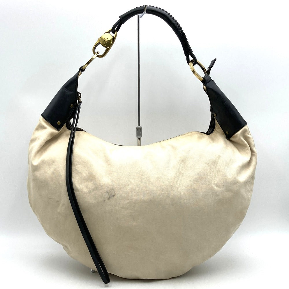 GUCCI グッチ 95332 ショルダーバッグ ハンドバッグ 大きめバッグ ベージュ ブラック キャンバス レザー