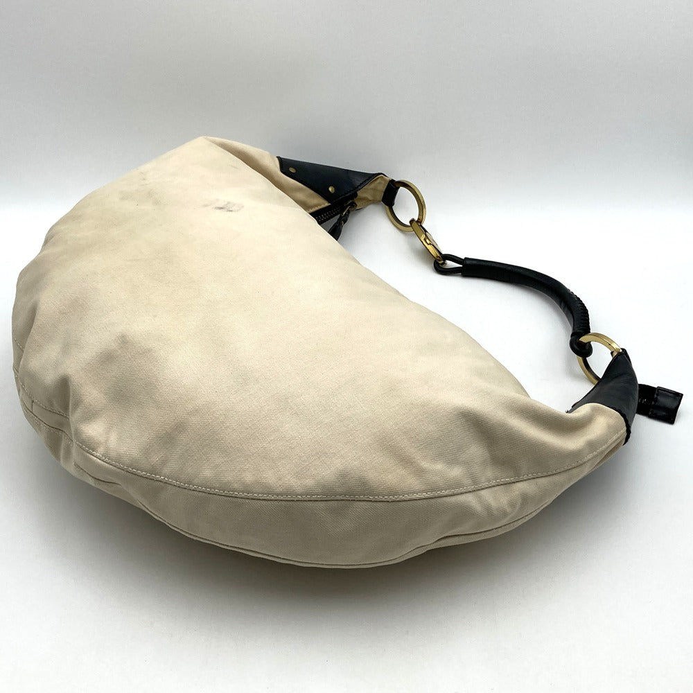 GUCCI グッチ 95332 ショルダーバッグ ハンドバッグ 大きめバッグ ベージュ ブラック キャンバス レザー