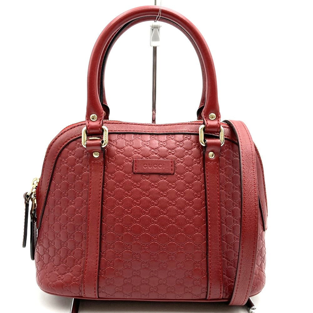 GUCCI グッチ 449654 ハンドバッグ ショルダーバッグ 2way グッチシマ レザー レッド