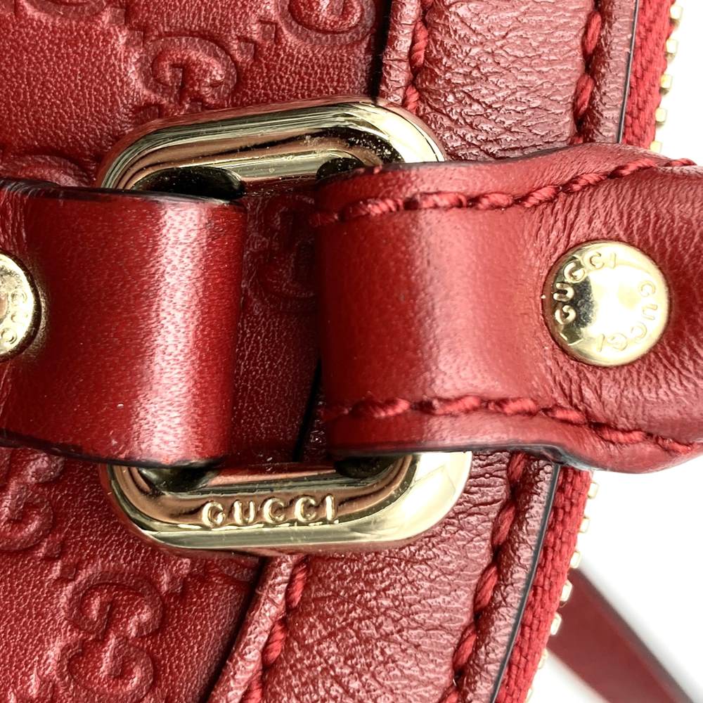 GUCCI グッチ 449654 ハンドバッグ ショルダーバッグ 2way グッチシマ レザー レッド