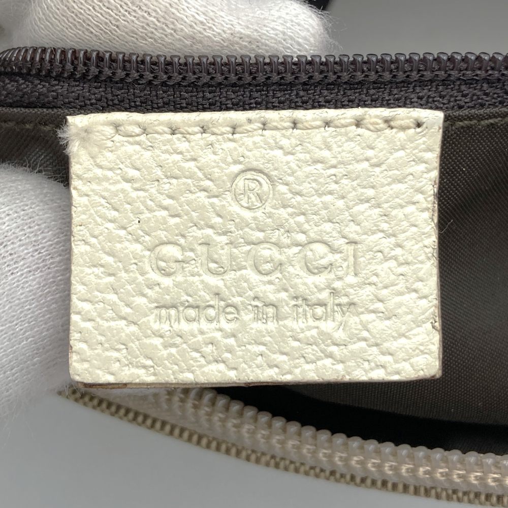 GUCCI グッチ 001 3865 バンブー ハンドバッグ アクセサリーポーチ キャンバス レザー ベージュ
