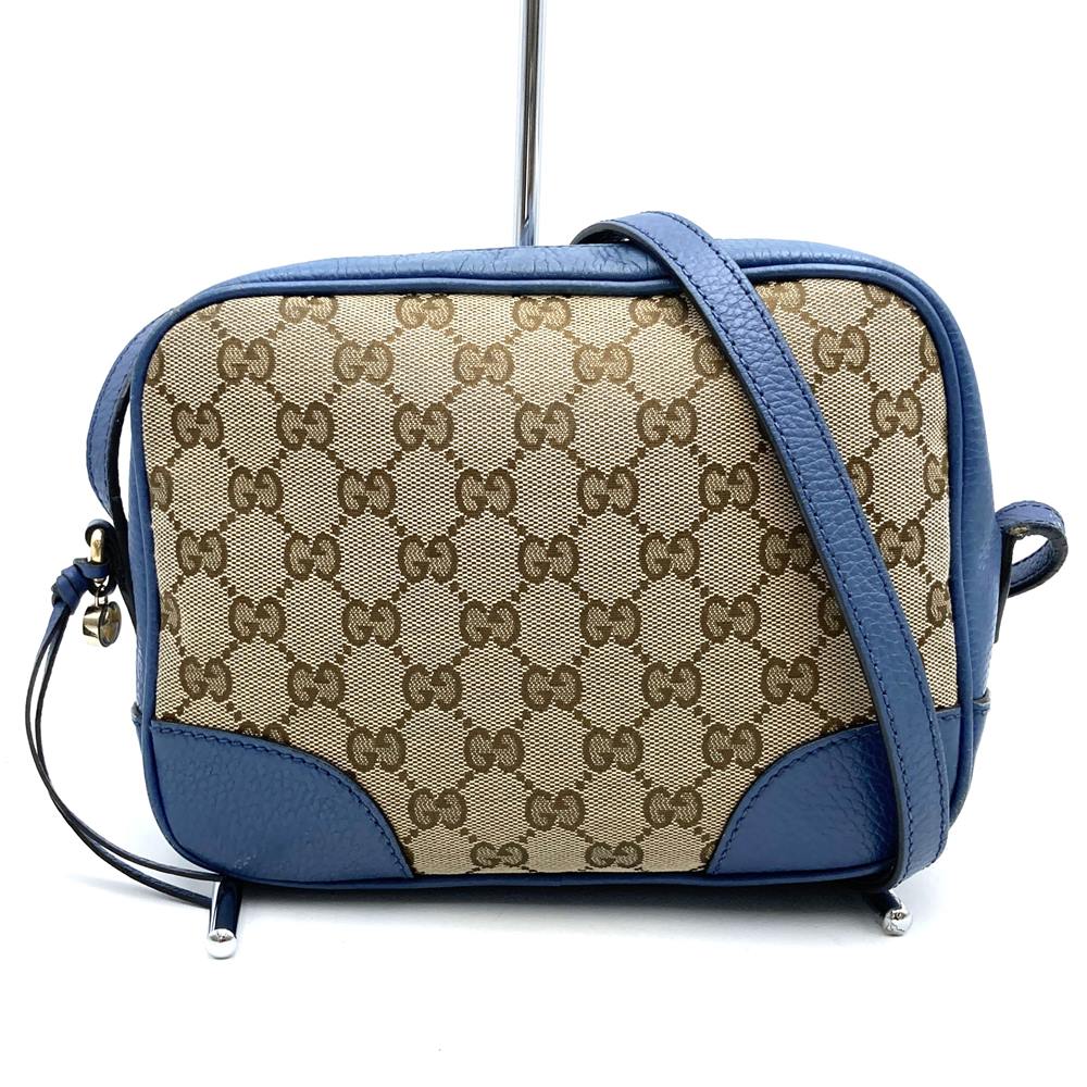 GUCCI グッチ 449413 ショルダーバッグ GGキャンバス/レザー ブルー/ブラウン