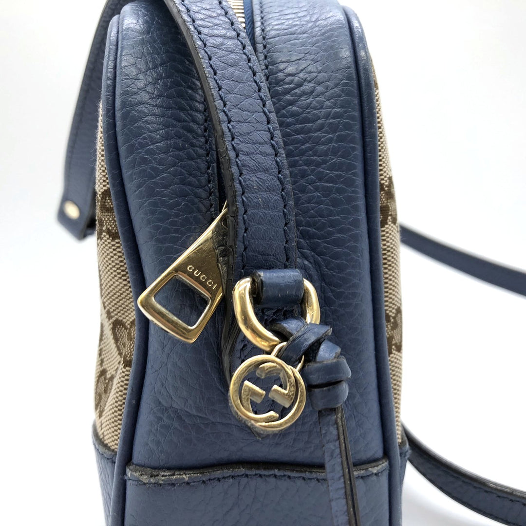 GUCCI グッチ 449413 ショルダーバッグ GGキャンバス/レザー ブルー/ブラウン