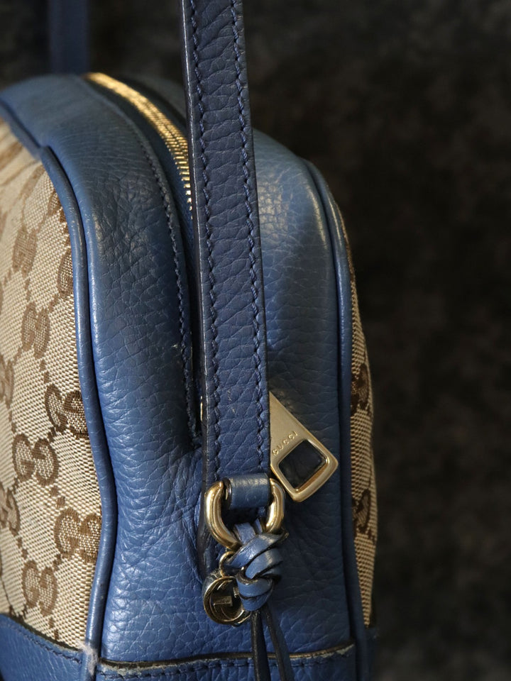 GUCCI グッチ 449413 ショルダーバッグ GGキャンバス/レザー ブルー/ブラウン