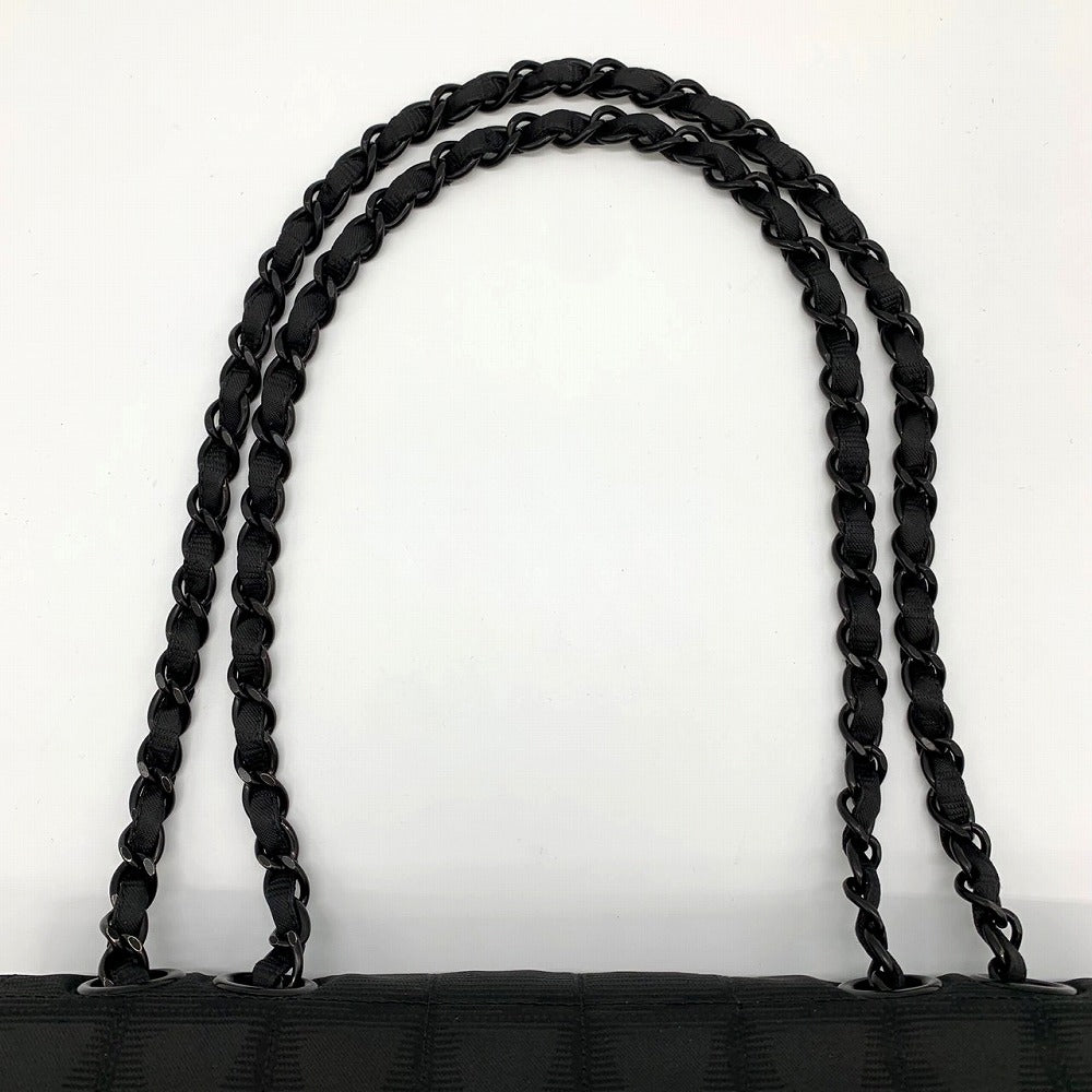 美品 CHANEL シャネル ニュートラベルライン チョコバー チェーンショルダーバッグ ナイロン ココ ブラック 黒