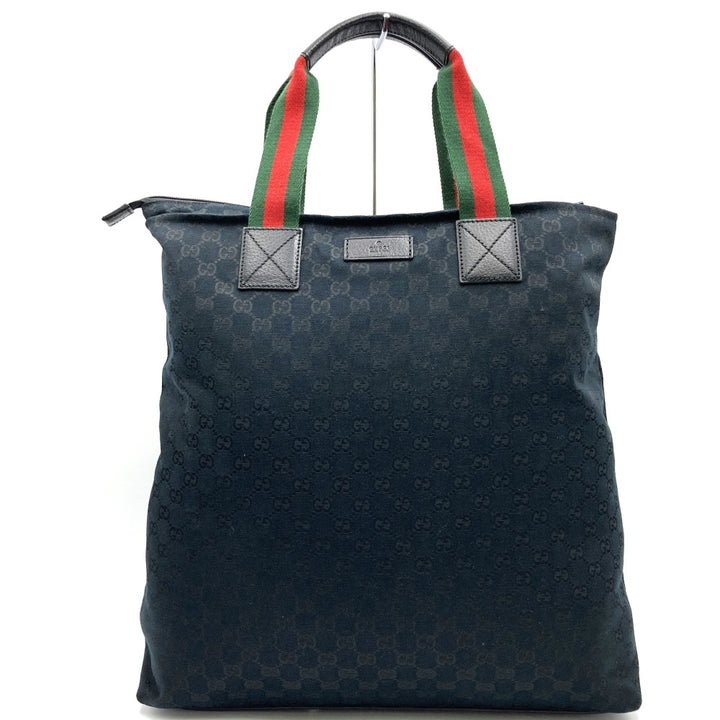 GUCCI グッチ 131233 ビッグトートバッグ ハンドバッグ シェリーライン GGキャンバス ブラック