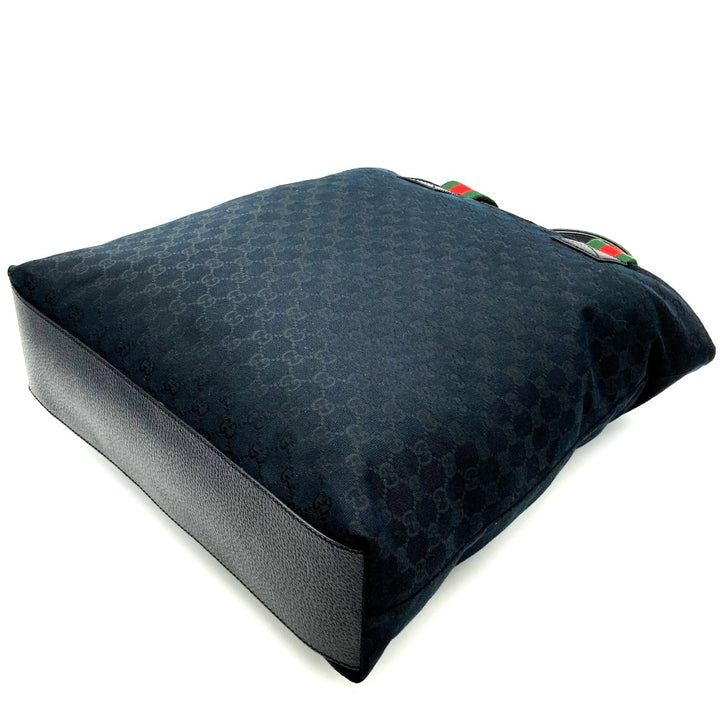 GUCCI グッチ 131233 ビッグトートバッグ ハンドバッグ シェリーライン GGキャンバス ブラック
