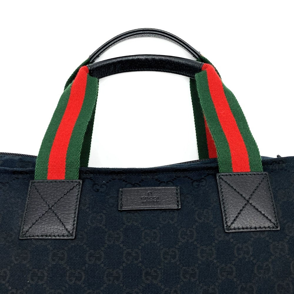 GUCCI グッチ 131233 ビッグトートバッグ ハンドバッグ シェリーライン GGキャンバス ブラック