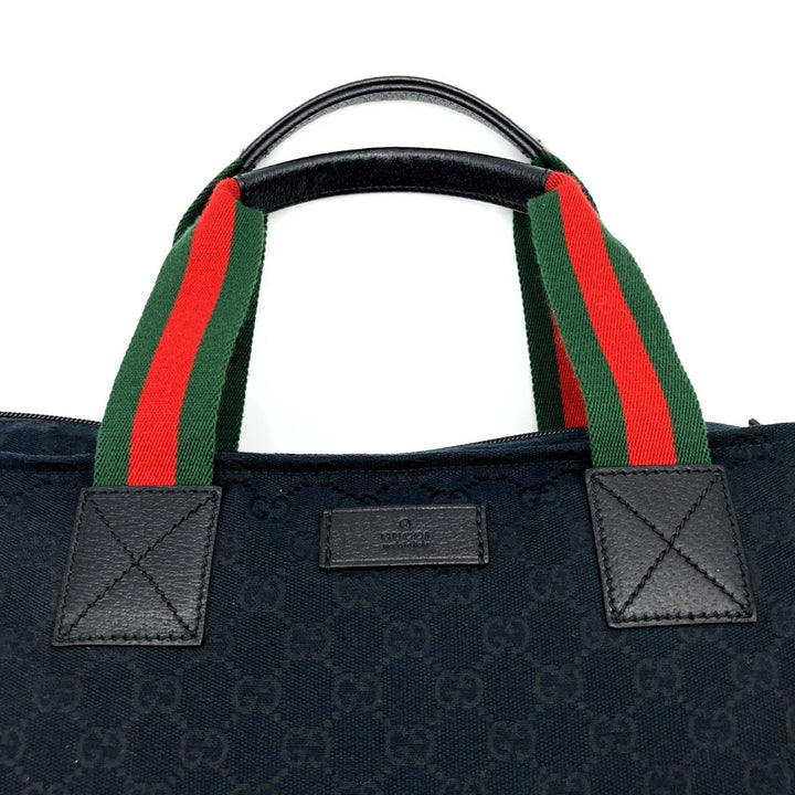 GUCCI グッチ 131233 ビッグトートバッグ ハンドバッグ シェリーライン GGキャンバス ブラック