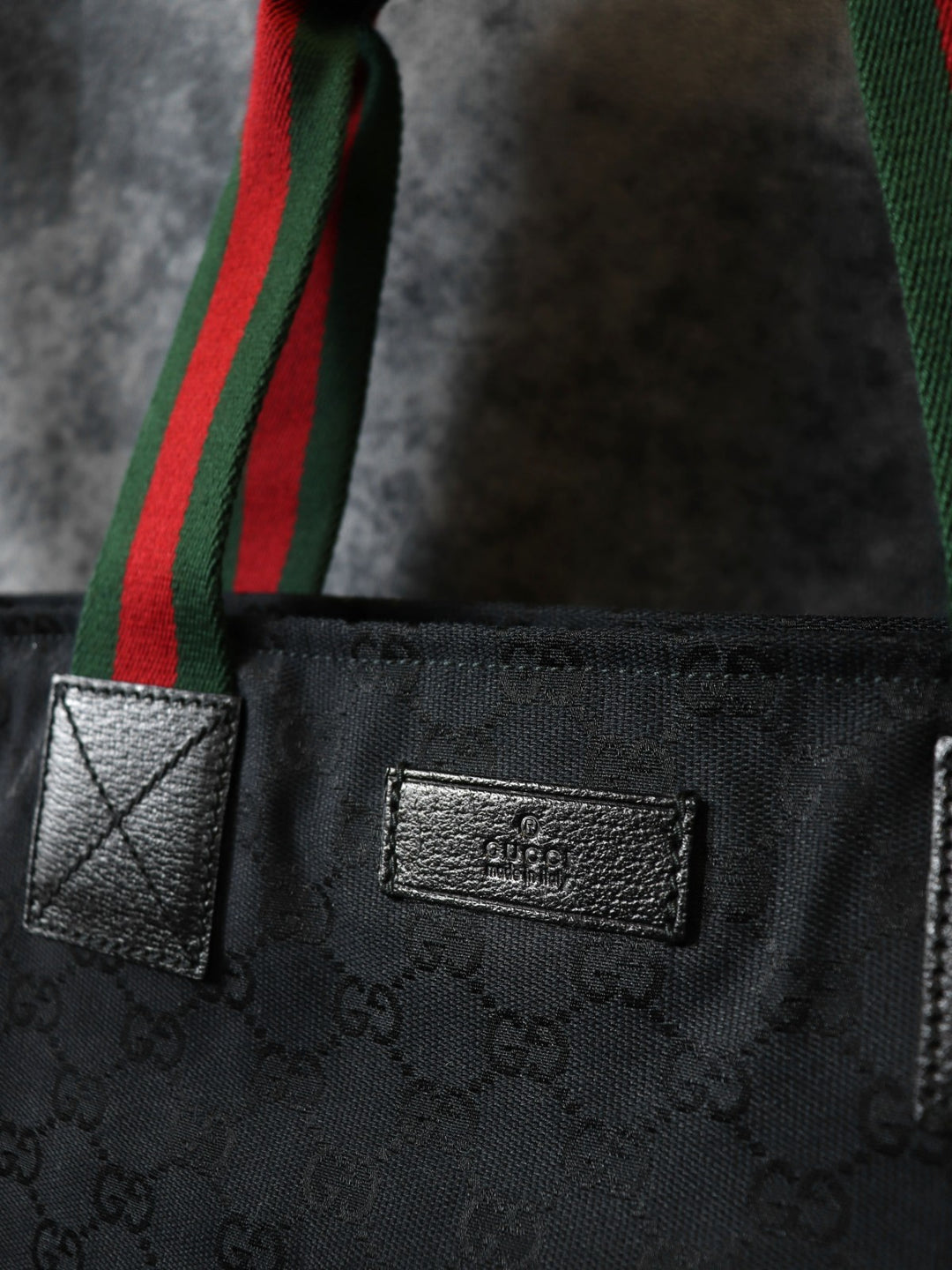 GUCCI グッチ 131233 ビッグトートバッグ ハンドバッグ シェリーライン GGキャンバス ブラック