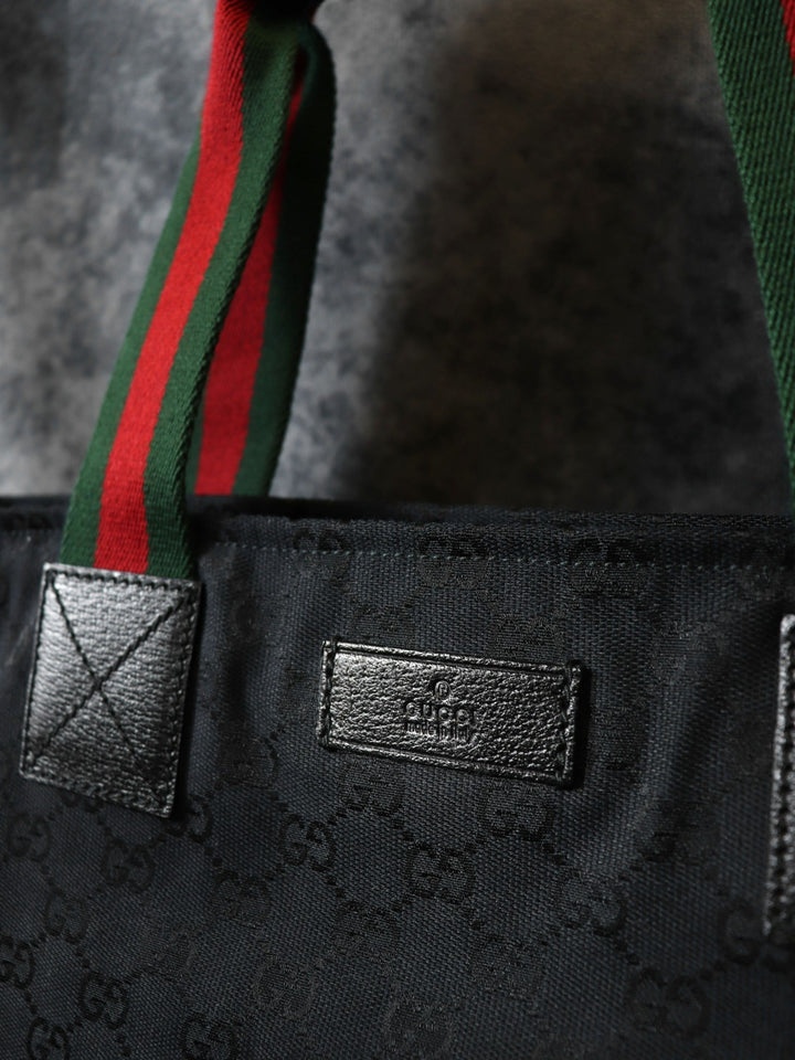 GUCCI グッチ 131233 ビッグトートバッグ ハンドバッグ シェリーライン GGキャンバス ブラック