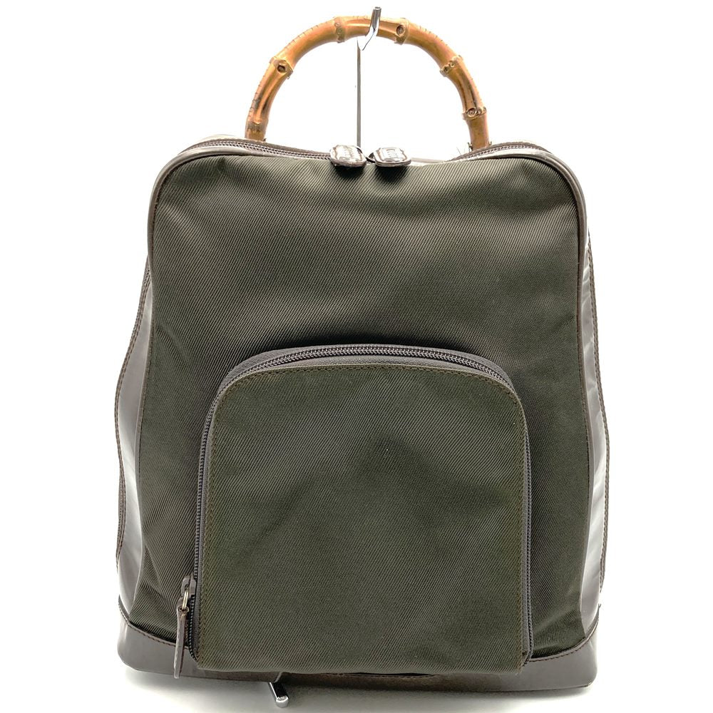 GUCCI オールドグッチ 003 2058 バンブー ボディバッグ ヴィンテージ ナイロン/レザー ブラウン