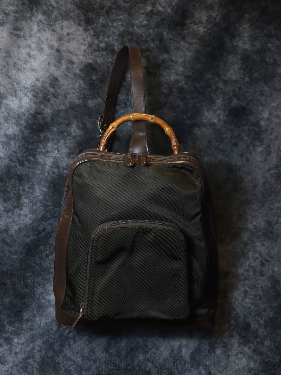 GUCCI オールドグッチ 003 2058 バンブー ボディバッグ ヴィンテージ ナイロン/レザー ブラウン