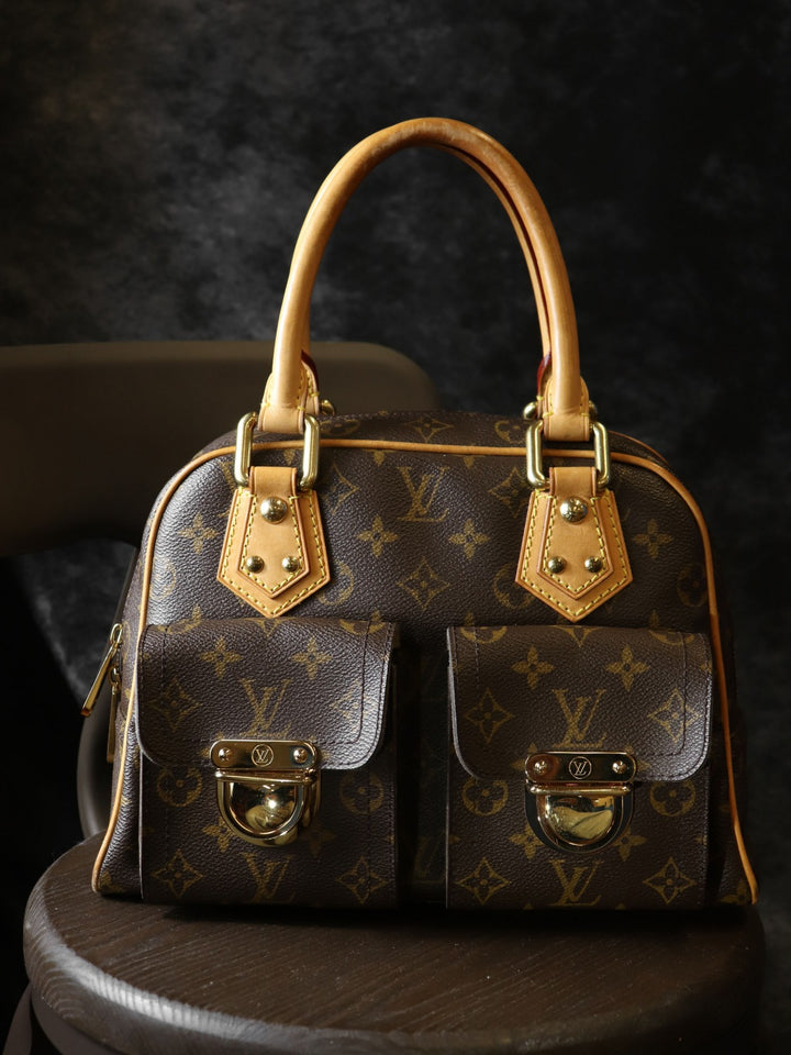 LOUIS VUITTON ルイ・ヴィトン マンハッタンPM M40026 ハンドバッグ モノグラムキャンバス ブラウン